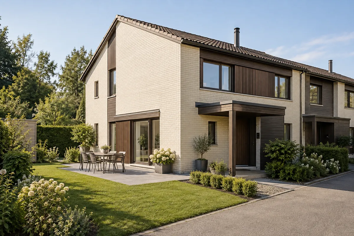 Reihenendhaus mit seitlichem Garten – Illustration: Haus kaufen in Steinhausen